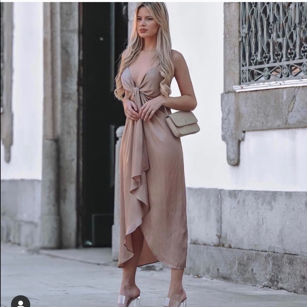 ZARA Knotted Slip Dress - Picture 9 of 16